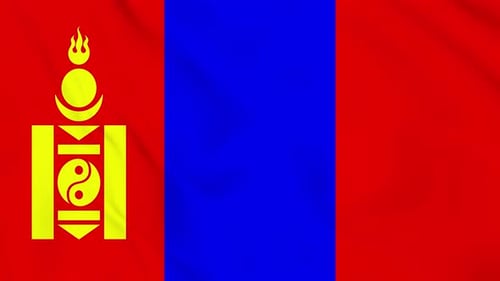 Realistic Waving Flag of Mongolia for International Projects