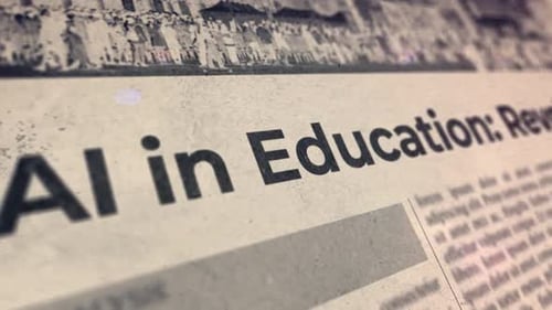 Retro Newspaper Headline Reveal: AI in Education