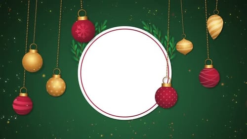 Animated Christmas Decorative Frame with Hanging Ornaments