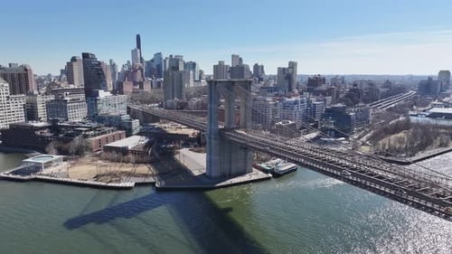 Brooklyn Skyline At Manhattan In New York United States.