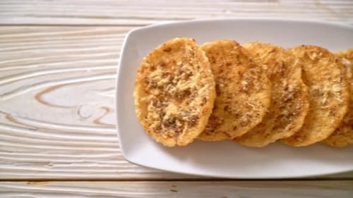 Dried shredded pork Rice cracker - Thai food style
