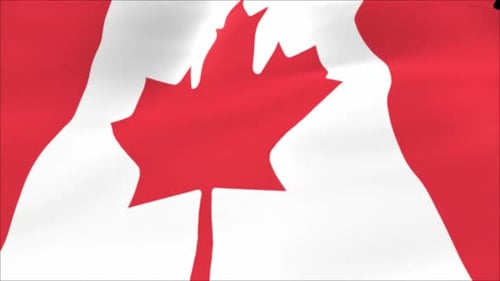 Seamless Loop of a Waving Canadian Flag