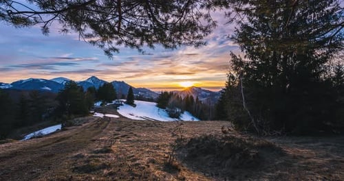 Mountains at Sunset Time-Lapse