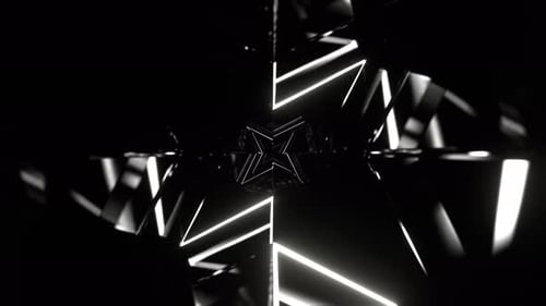 White Figured Strobe Neon Corridor Background Vj Loop L 4 K