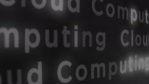 Plano de fundo de movimento de tela de grade de computação em nuvem