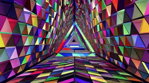 Abstrakte lebendige geometrische Dreieckstunnelanimation