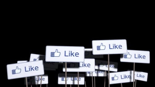 Social Media Like Signs Animated on Transparent Background