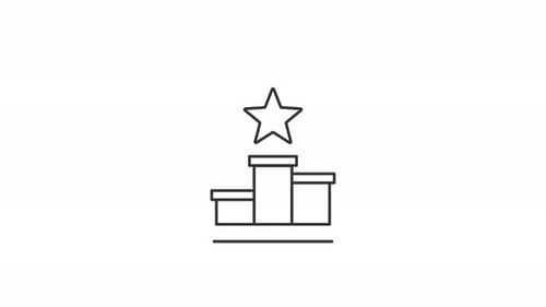 Outline success winner icon animation motion graphic