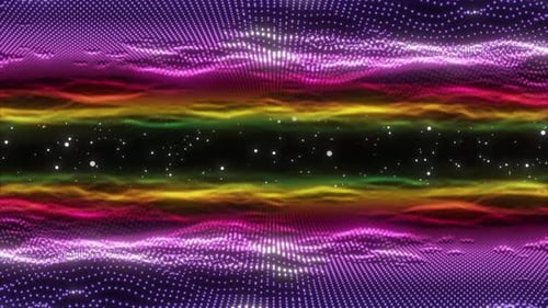 Particle Wave Like Mountain With Stars, Particle Wave With Stars Effects In Deep Space