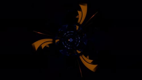 Ein lebendiges 3D-Neonmuster, das auf VJ-Hintergründen und Event-Visuals hell leuchtet