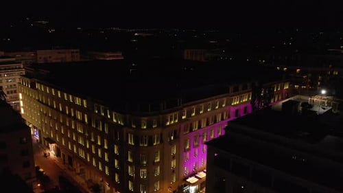 Athens big building at Syntagma Aerial Drone Shot