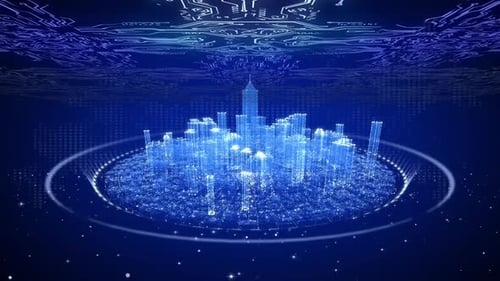 4K Meta Universe Technology City Background