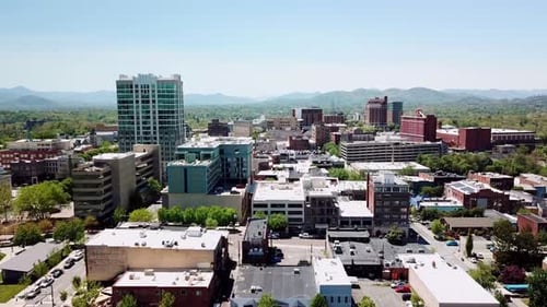 Skyline Asheville NC, Asheville North Carolina Aerial