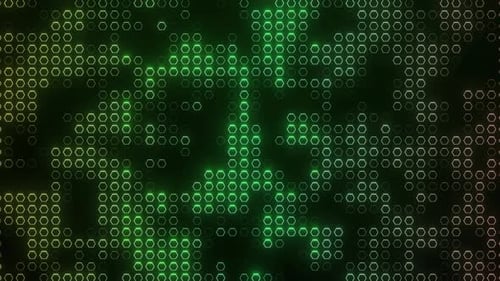 Fond mobile de particules en forme de polygone brillant numérique. Animation de haute technologie en forme de polygone, numérique