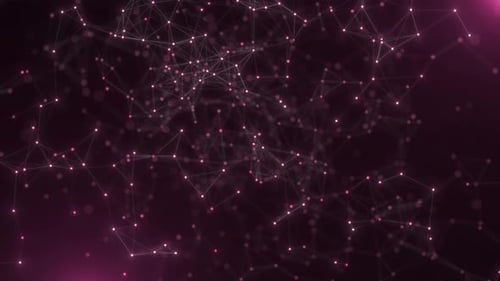 Abstract Digital Network Loop with Glowing Pink Connections