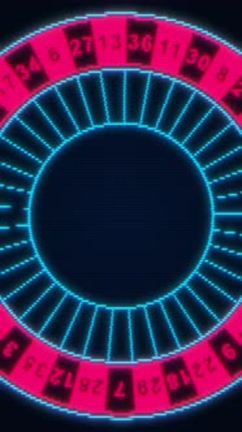 Pixel Art of Casino Roulette Rotation The Casino Wheel is Spinning Concept of Online Betting and