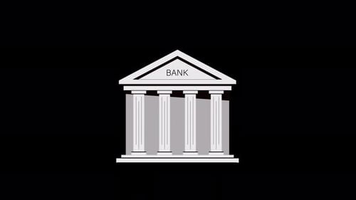 Bank Building Animation Video - Transparent