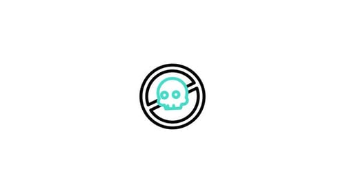 Animated No Skull Hazard Warning Icon