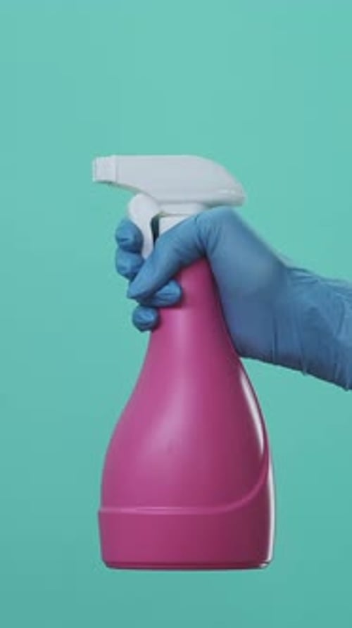Vertical Fluid Detergent Product Hand Glove Bottle