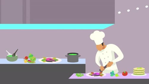 Animación de cocinero, restaurantero
