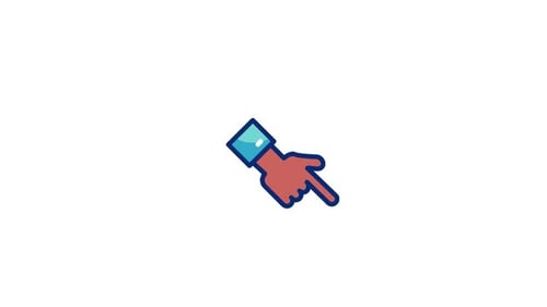 Animated Modern Pointing Hand Cursor Icon