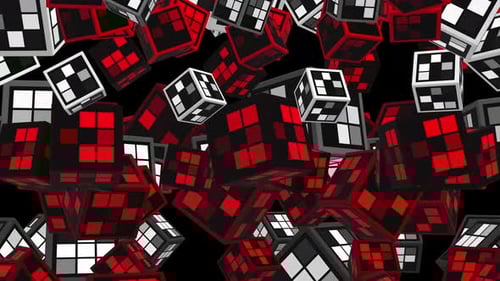 Animated Red and Black Geometric Cubes Background Loop
