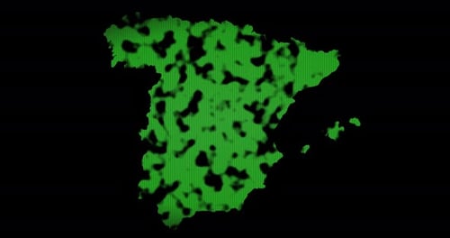 Animated Pixelated Map of Spain for Technology Concepts