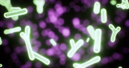 Abstract Medical Bacteria and Antibodies Background Loop