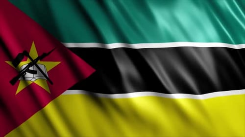 Seamless Loop of Mozambique National Flag Waving