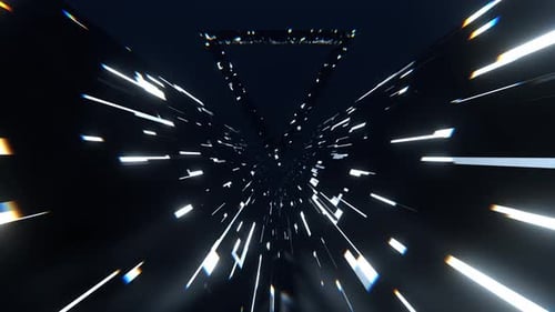 White Triangle Strobe Neon Futuristic Corridor Background Vj Loop I 4K