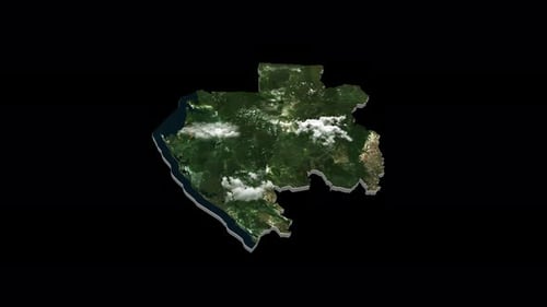 Gabon 3D Country Map Animation Transparent Alpha