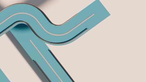 Seamless 3D Loop of Stylized Cartoon Cars Driving on Abstract Roads