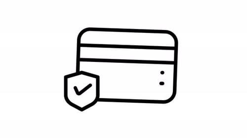 Credit debit card security shield icon