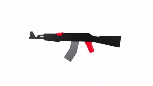 Ak47 3d weapon object rotating loop