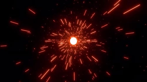 Abstract Color Changing Embers & Missile Shots Effect Video with Alpha Channel