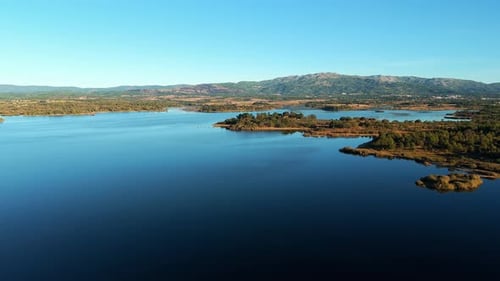 Aerial View Of lake with blue waters