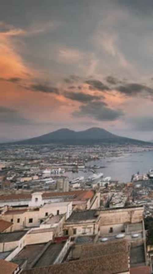 Naples Italy Top View Skyline