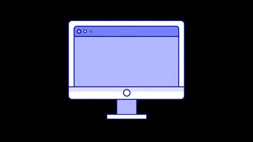 Flat Design Computer Monitor Screen Loading Animation