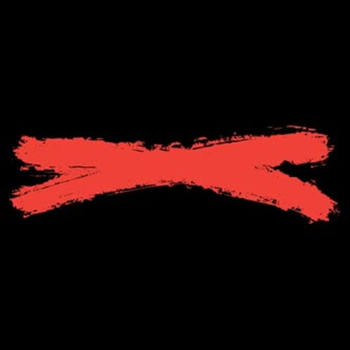 Animated Red Brush Stroke Cross Graphic
