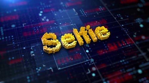 Pixelated 3D Selfie Text Title Animation on Digital Background