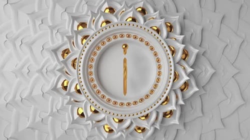 Símbolo 3D do chakra raiz girando sobre fundo branco.