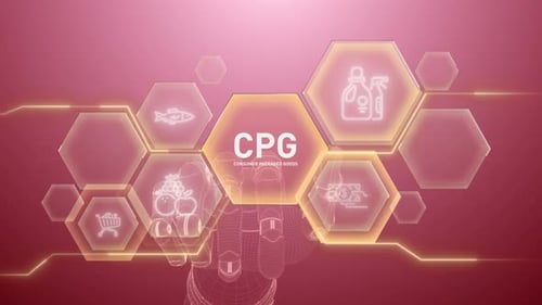 Futuristic CPG Icons Display