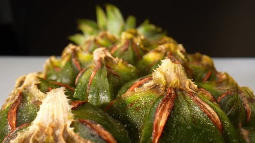 A pineapple texture in macro video