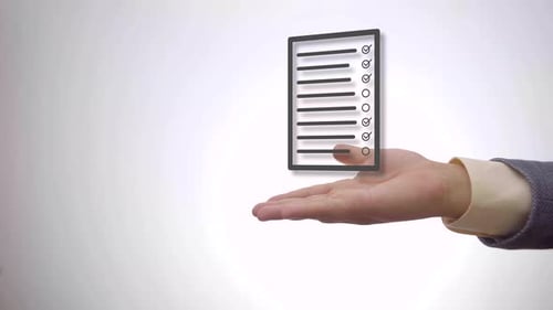 Hand Presenting a Digital Checklist Animation