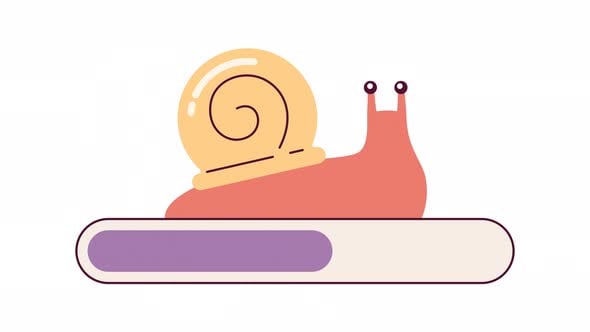 Slow Snail Crawling 2D Loading Bar Animation, Elements Motion Graphics ...