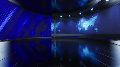 3D Virtual Studio, News Studio Background