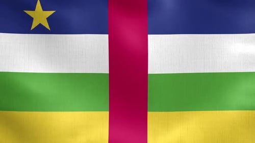 Central African Republic Flag Realistic Waving Loop