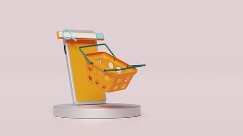 3D Animated Mobile E-commerce Concept
