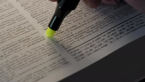 Highlighting the Word American in a Dictionary