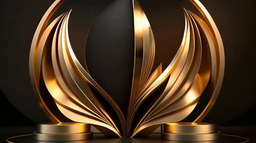 Golden Abstract Design Rotating Stage Background